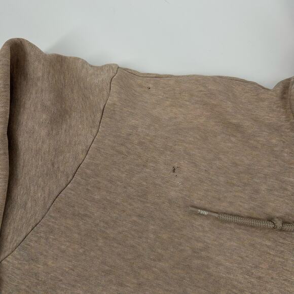 Vintage y2k Men's Oatmeal Heather Nike Mini Swoosh Full Zip Hoodie Sweatshirt XL - Picture 3 of 9